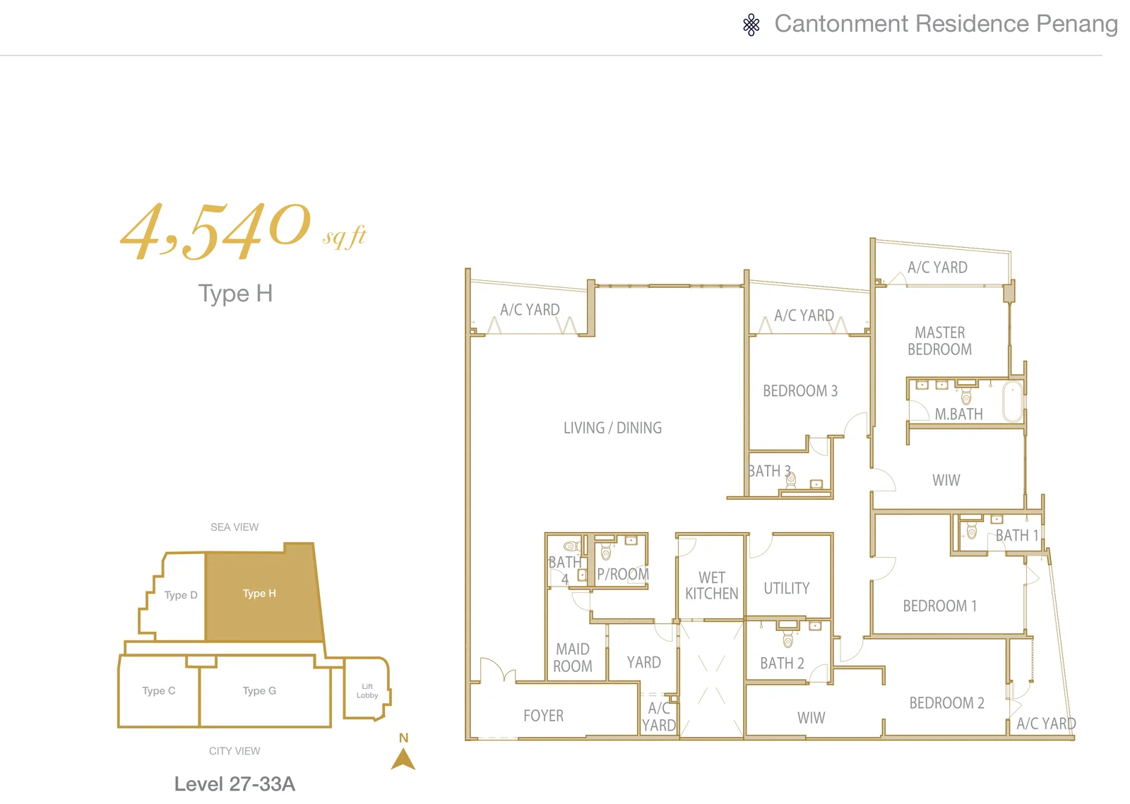 Cantonment Residence Type H floor plan